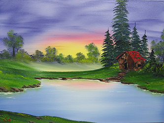 Malkurs nach Bob Ross - Wilderness Cabin